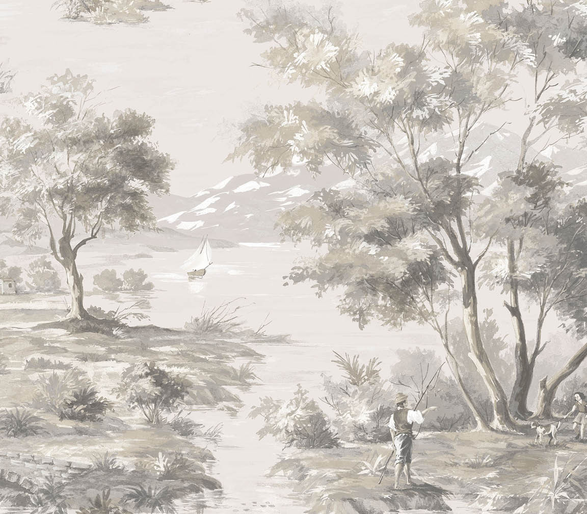 beige scenic wallpaper