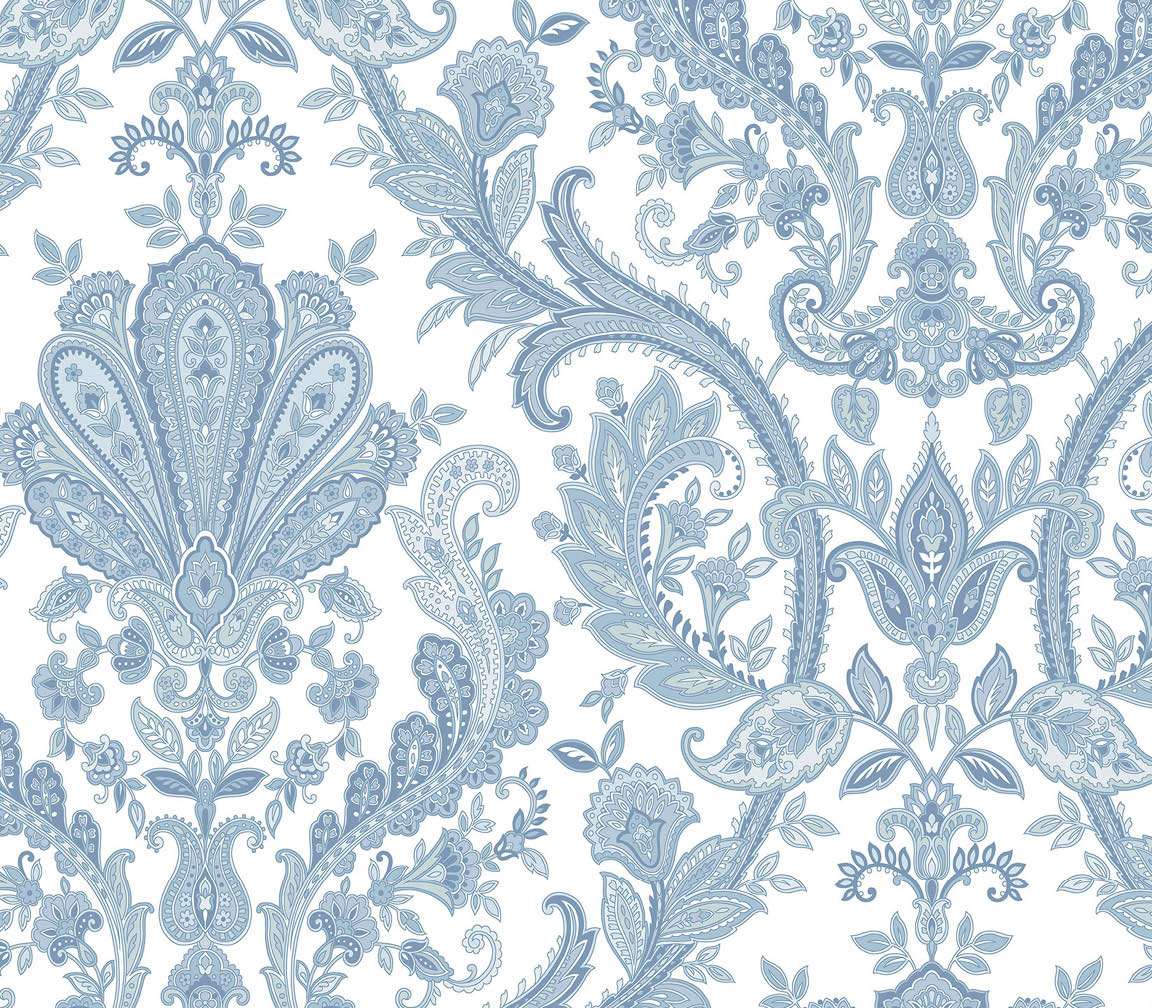 blue paisley wallpaper