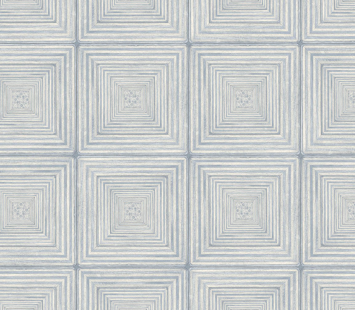 light blue wood inlay wallpaper