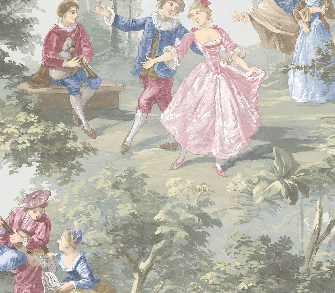 Multi-coloured scenic wallpaper