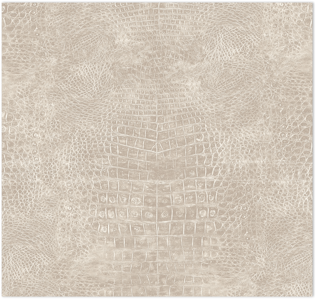 Taupe crocodile textured in-register embossed wallpaper