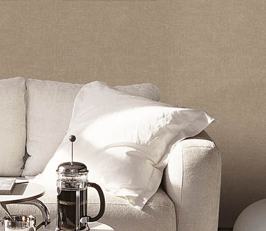 Brown Hessian texture wallpaper in a living room  