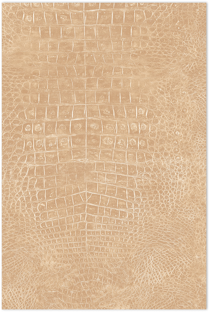 Beige crocodile skin in-register emboss wallpaper