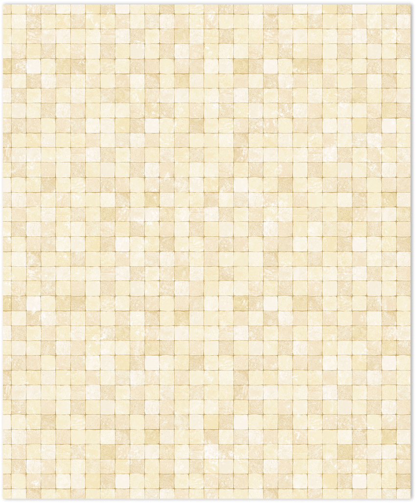 Yellow and metallic gold tessera mosiac tiles in-register embossed wallpaper