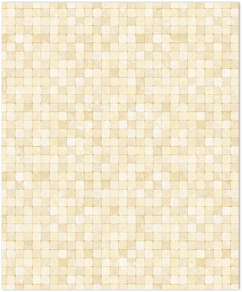 Yellow and metallic gold tessera mosiac tiles in-register embossed wallpaper