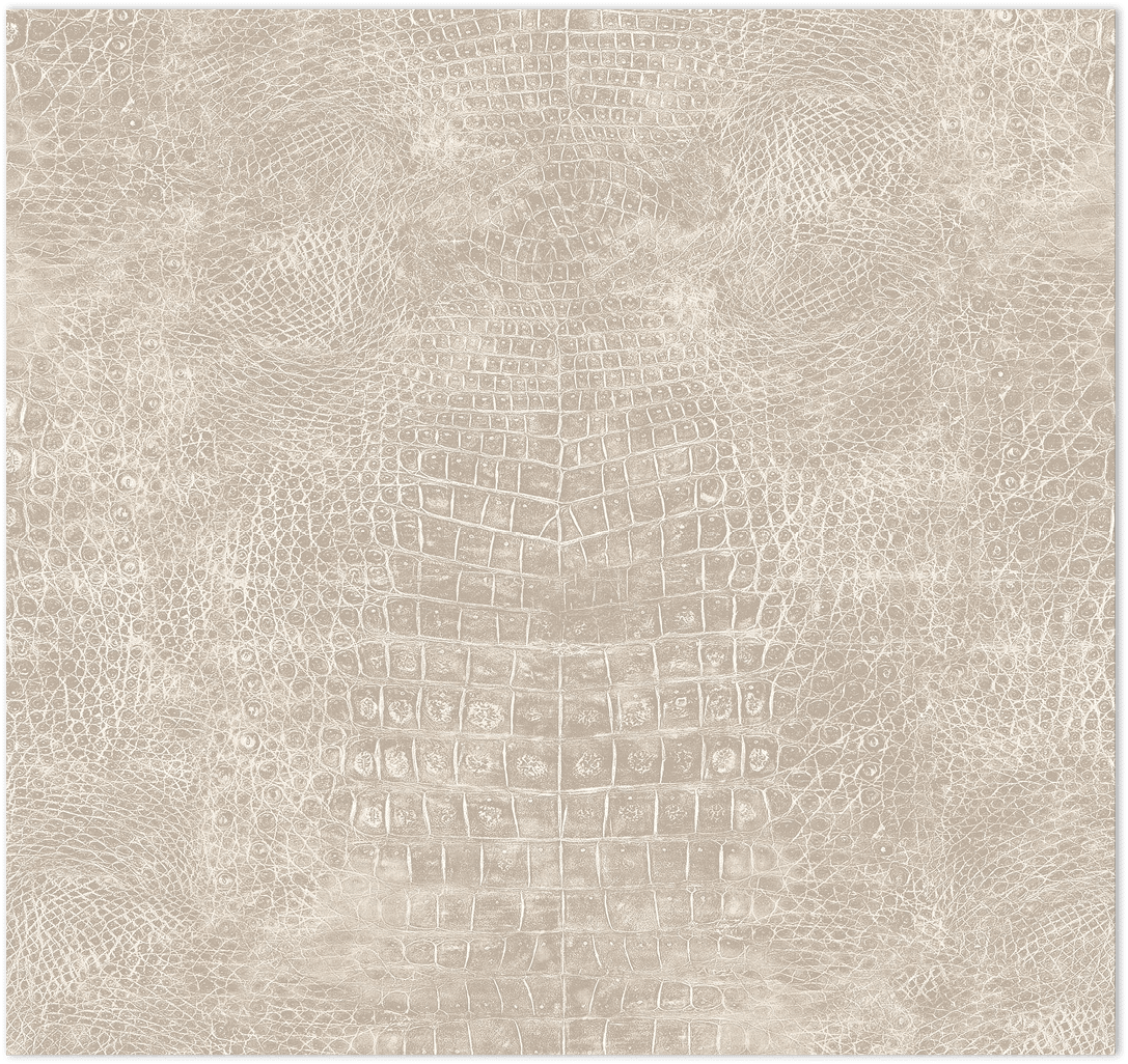 Taupe crocodile textured in-register embossed wallpaper