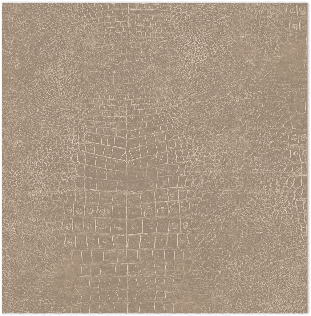 Brown crocodile textured in-register embossed wallpaper