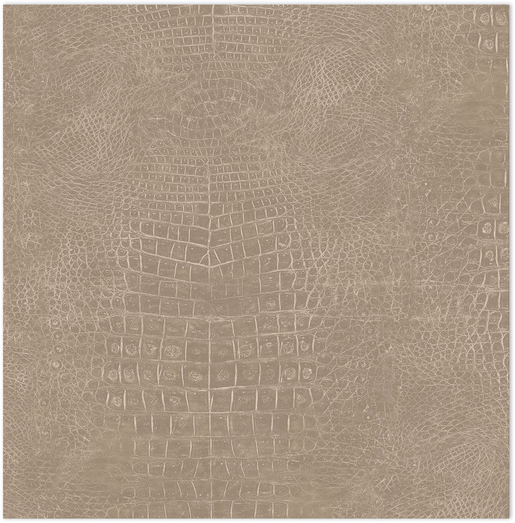 Brown crocodile textured in-register embossed wallpaper