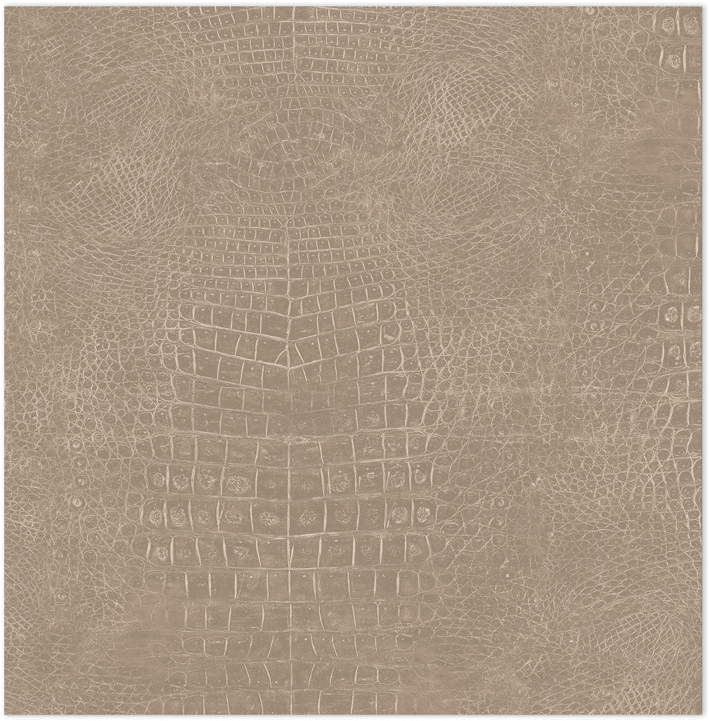Brown crocodile textured in-register embossed wallpaper