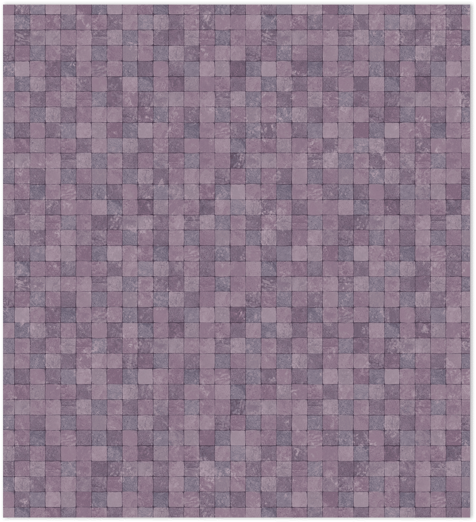 Purple tessera mosiac tiles in-register embossed wallpaper