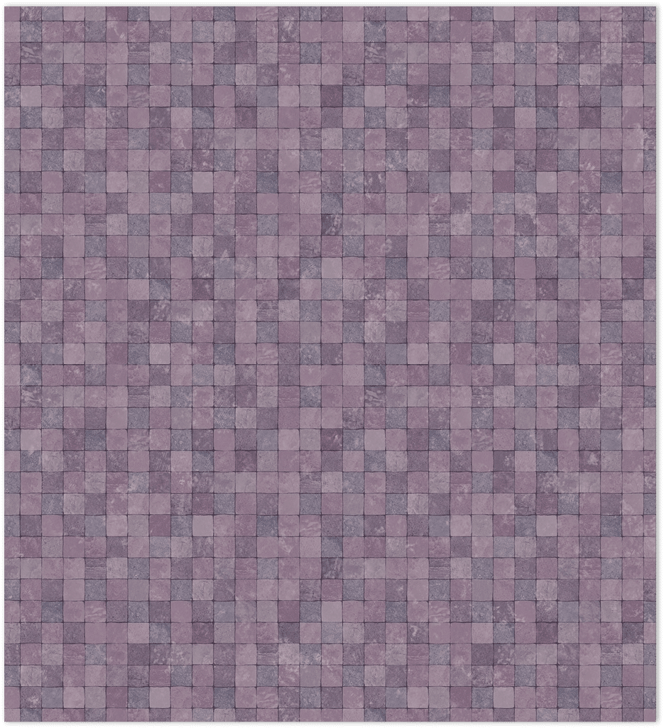 Purple tessera mosiac tiles in-register embossed wallpaper