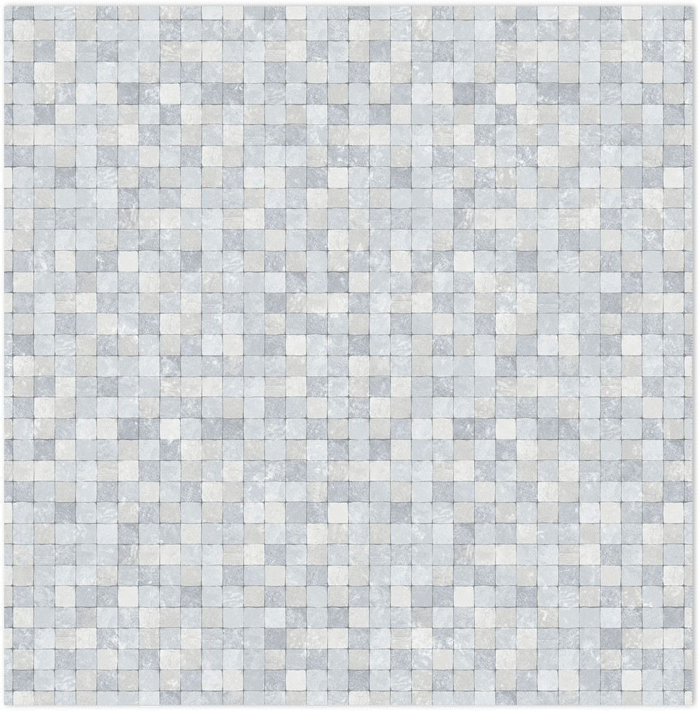 Blue tessera mosiac tiles in-register embossed wallpaper