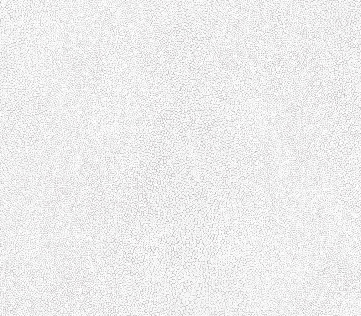 Grey and metallic silver stingray texture in-register embossed wallpaper