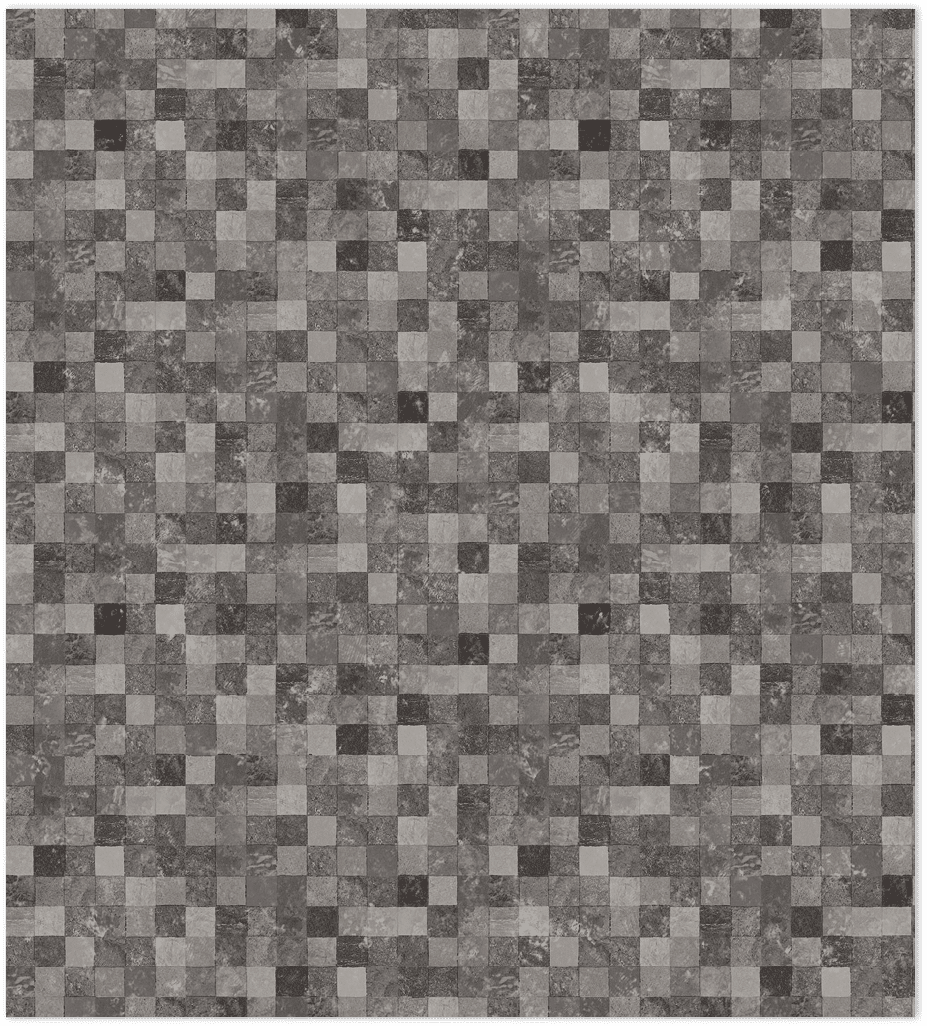 Dark grey and black tessera mosiac tiles in-register embossed wallpaper