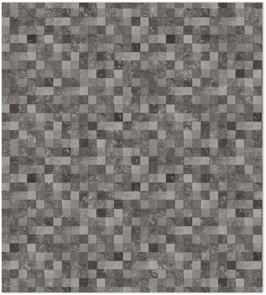 Dark grey and black tessera mosiac tiles in-register embossed wallpaper