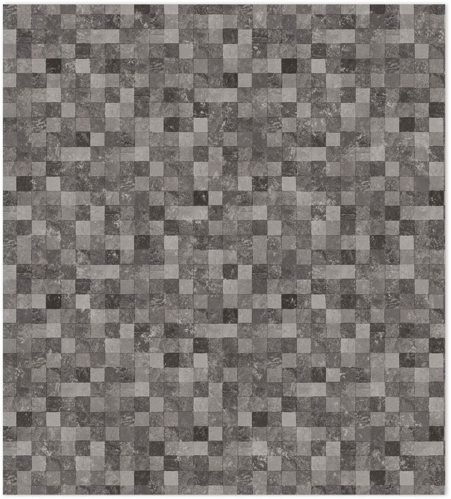 Dark grey and black tessera mosiac tiles in-register embossed wallpaper