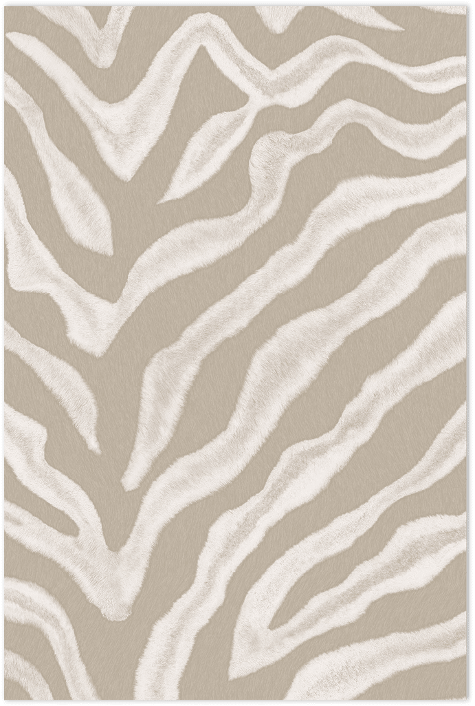 Beige and cream zebra skin embossed wallpaper