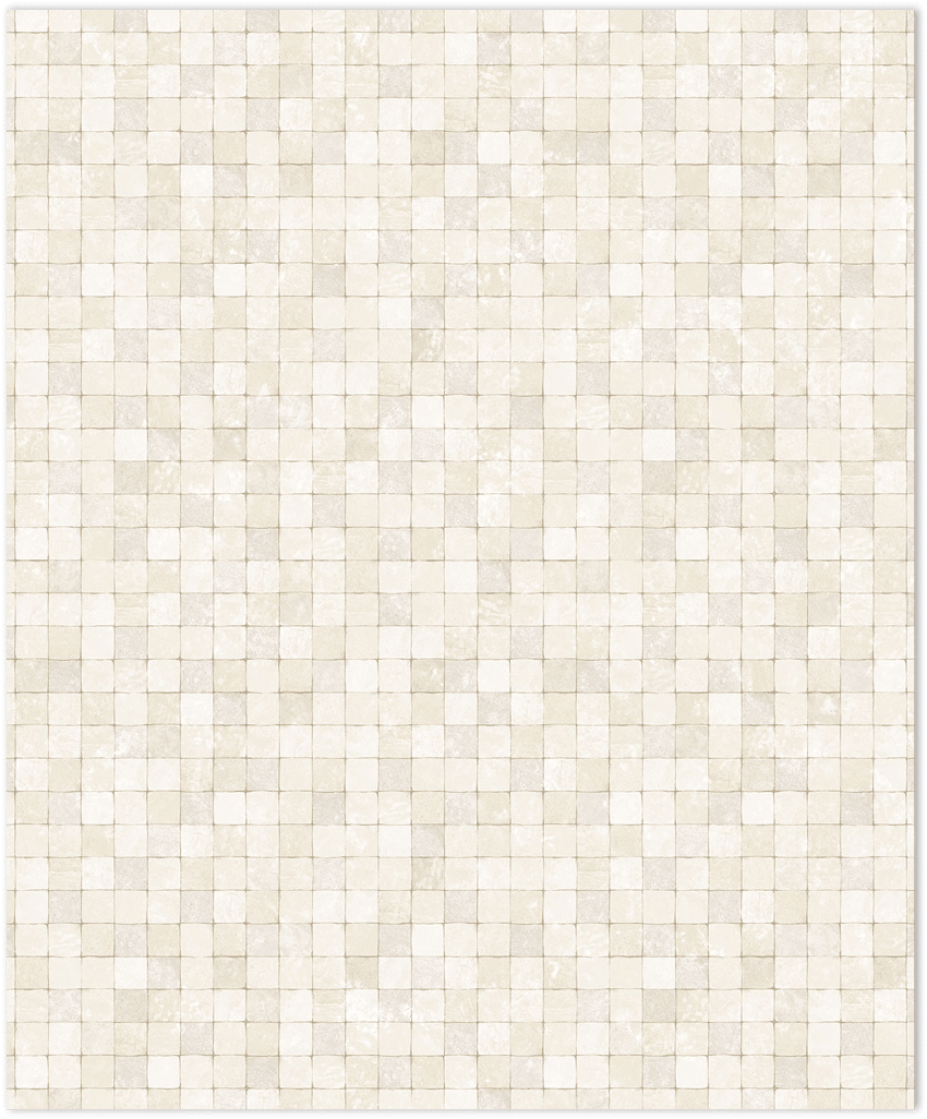 Cream tessera mosiac tiles in-register embossed wallpaper