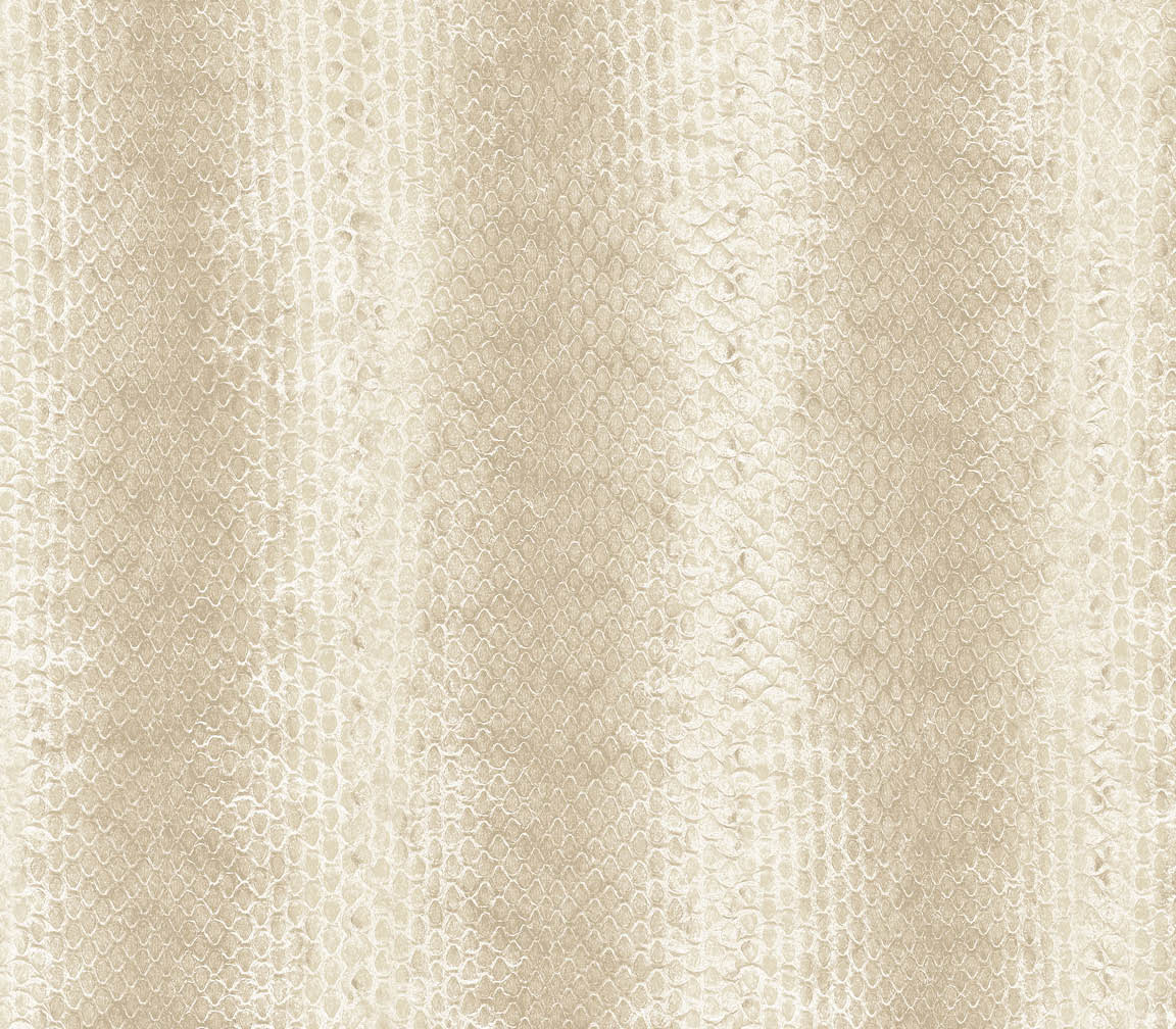 Beige reptile stripe texture in-register embossed wallpaper