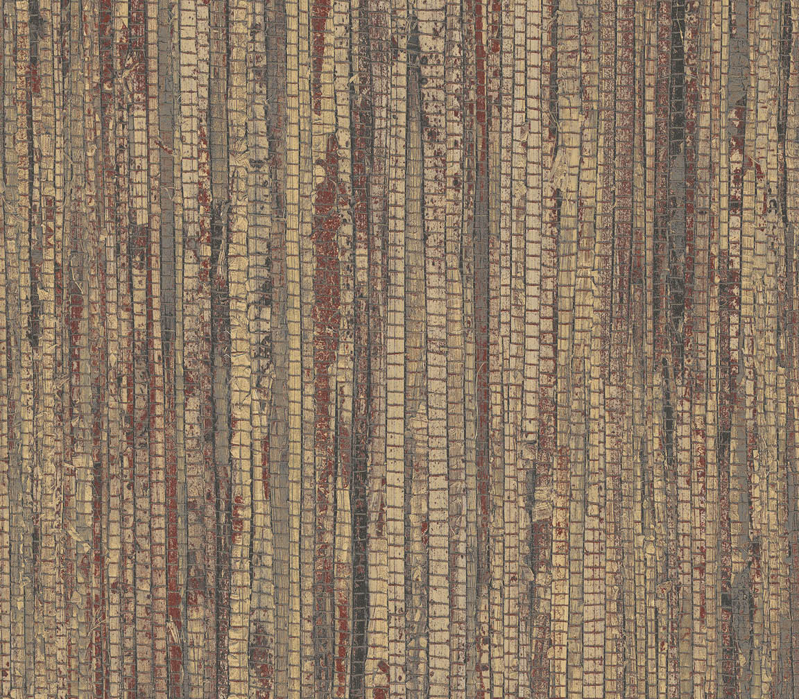 red and brown rough grasscloth texture wallpaper