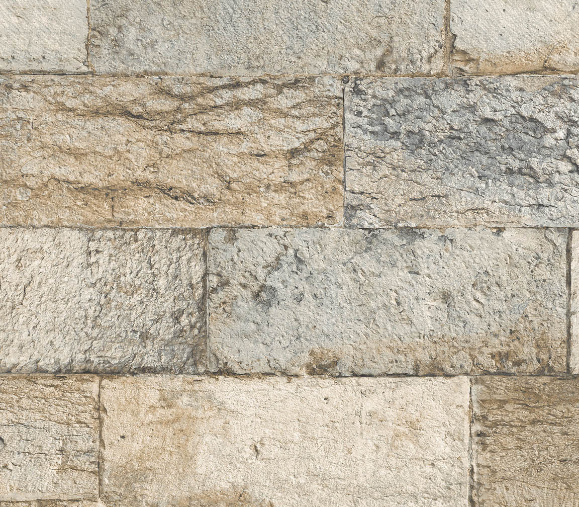 ochre, grey and brown organic stone wallpaper