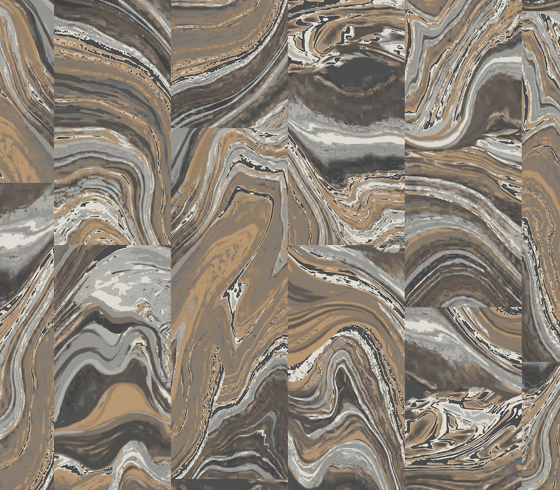 metallic gold and black agate tile wallpaper
