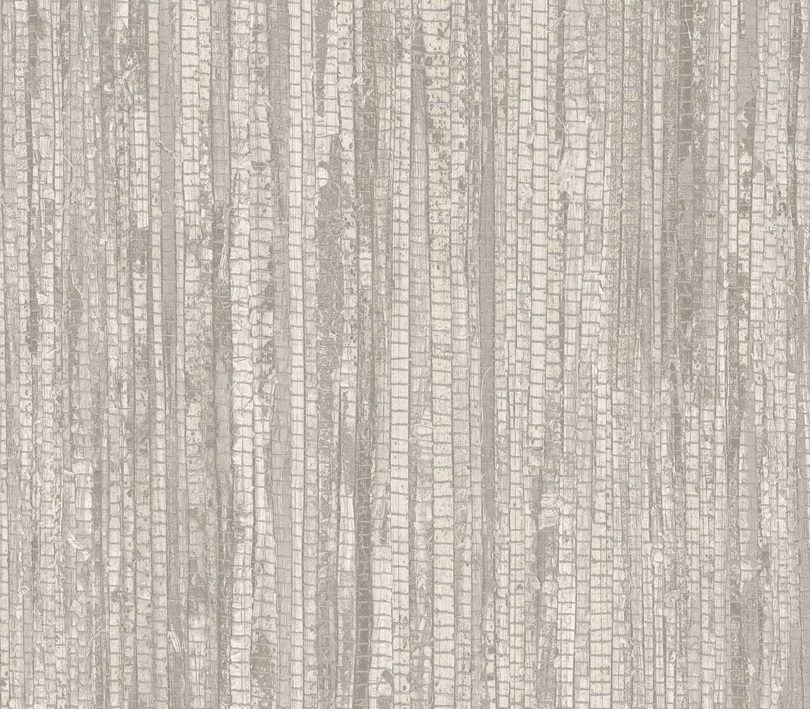 light grey and cream rough grasscloth texture wallpaper