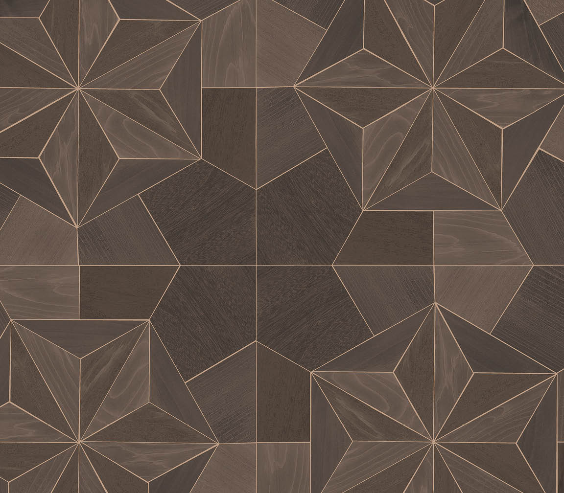 brown with metallic gold accent inlay wood wallpaper
