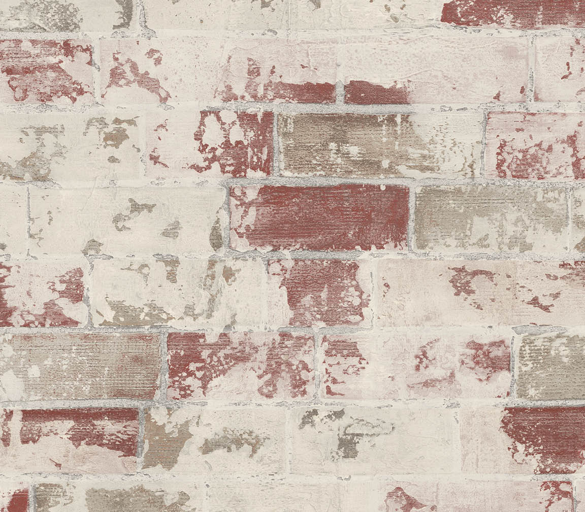 red, beige and brown brick wallpaper