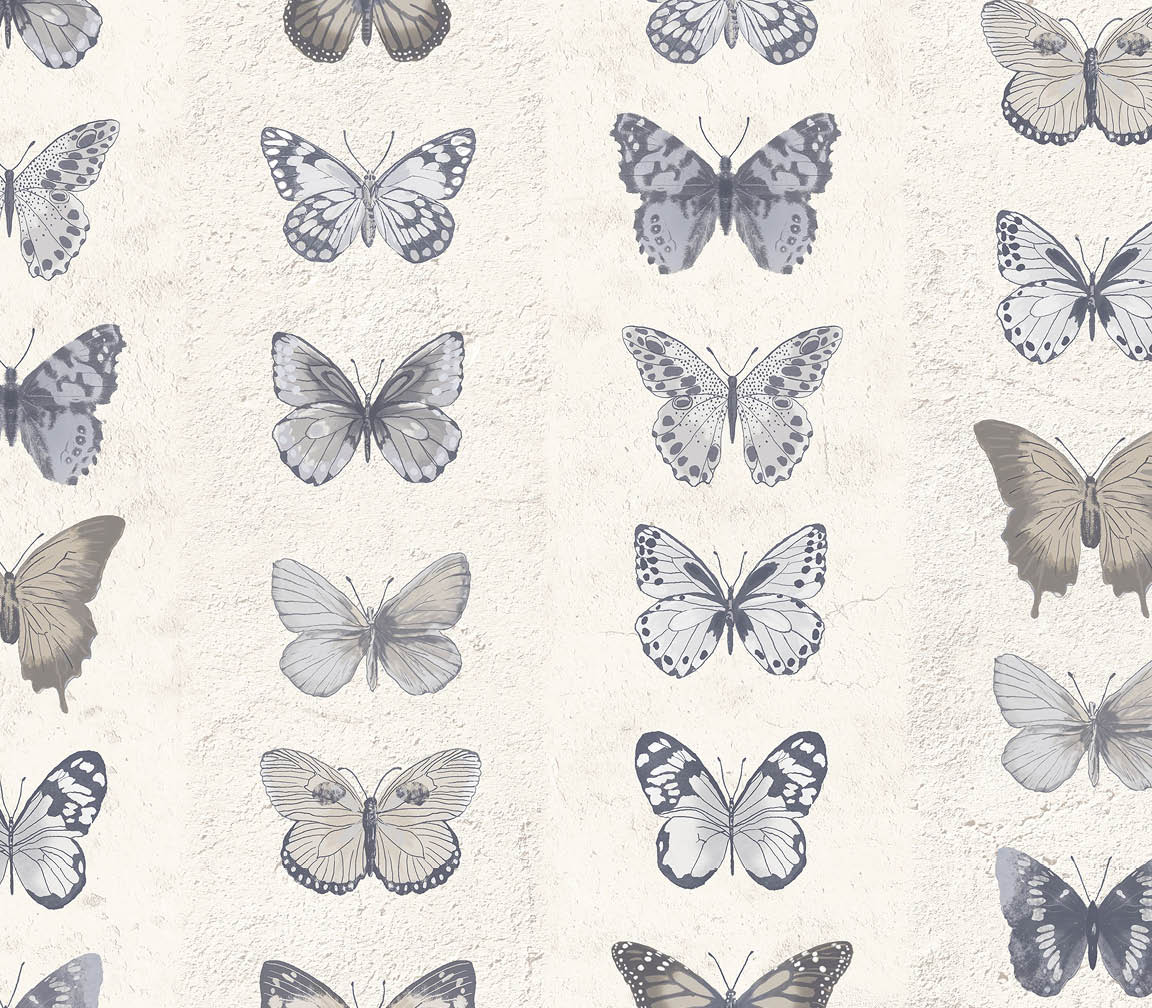 blue and beige butterflies wallpaper