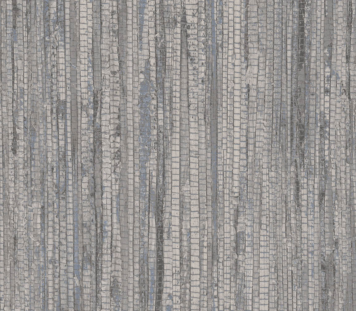 grey and blue rough grasscloth texture wallpaper