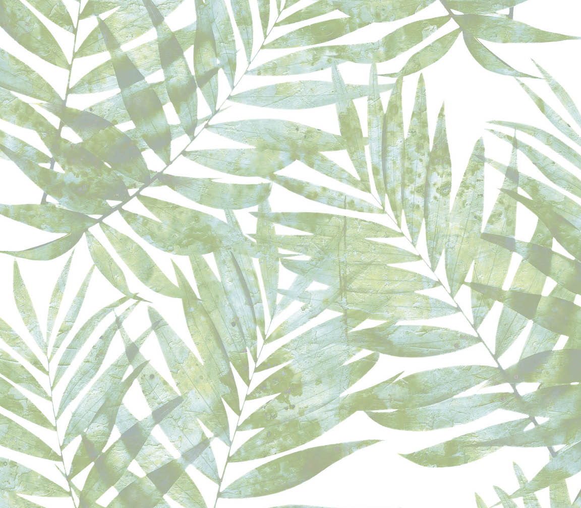 blue and green palm leaves wallpaper