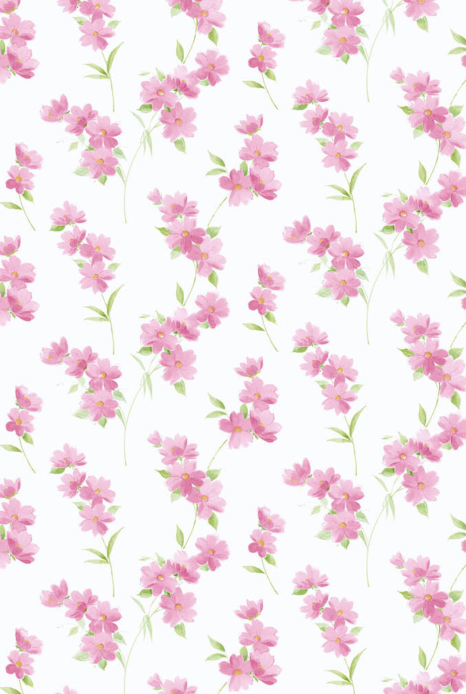 pink and green floral wallpaper