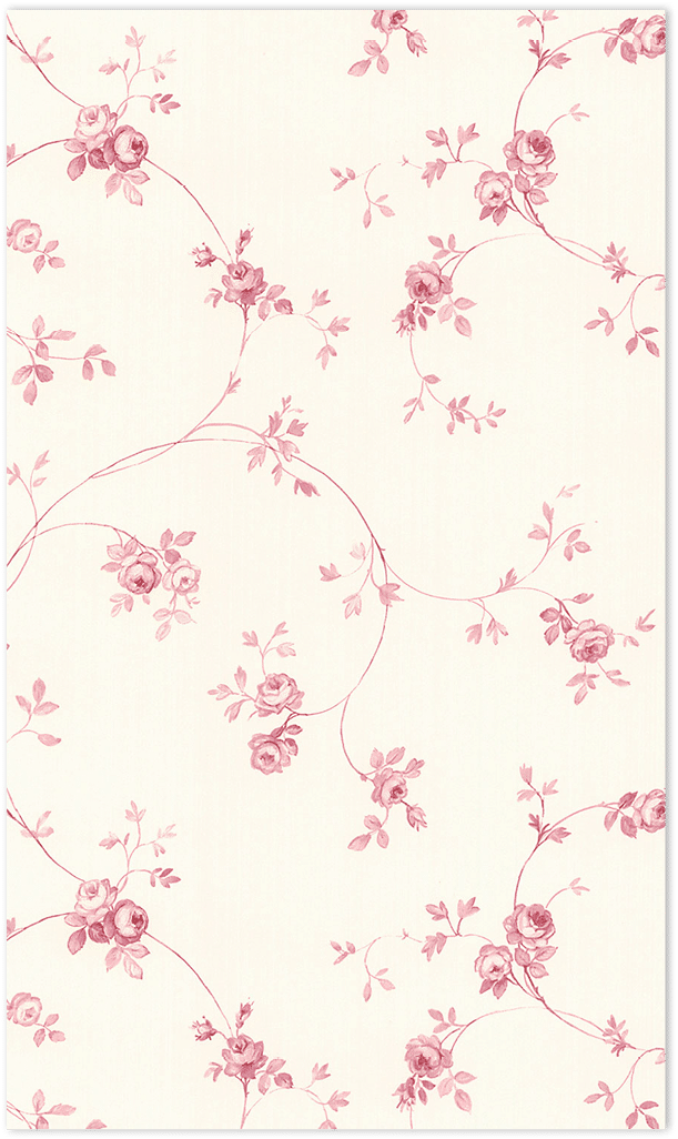 red and beige floral trail wallpaper