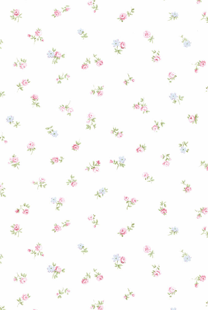 floral allover in red and green wallpaper