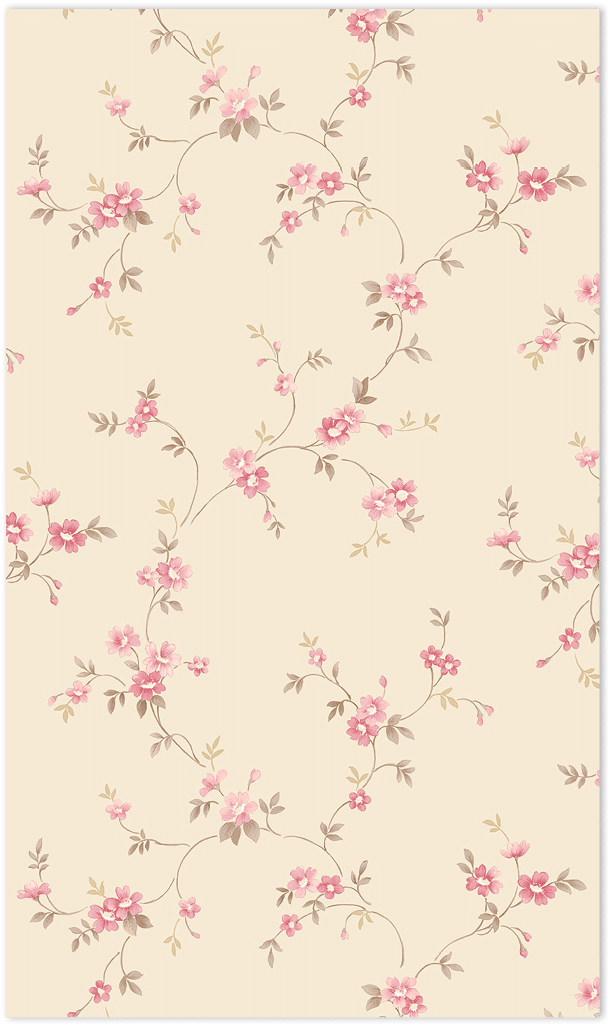 pink and taupe floral trail wallpaper