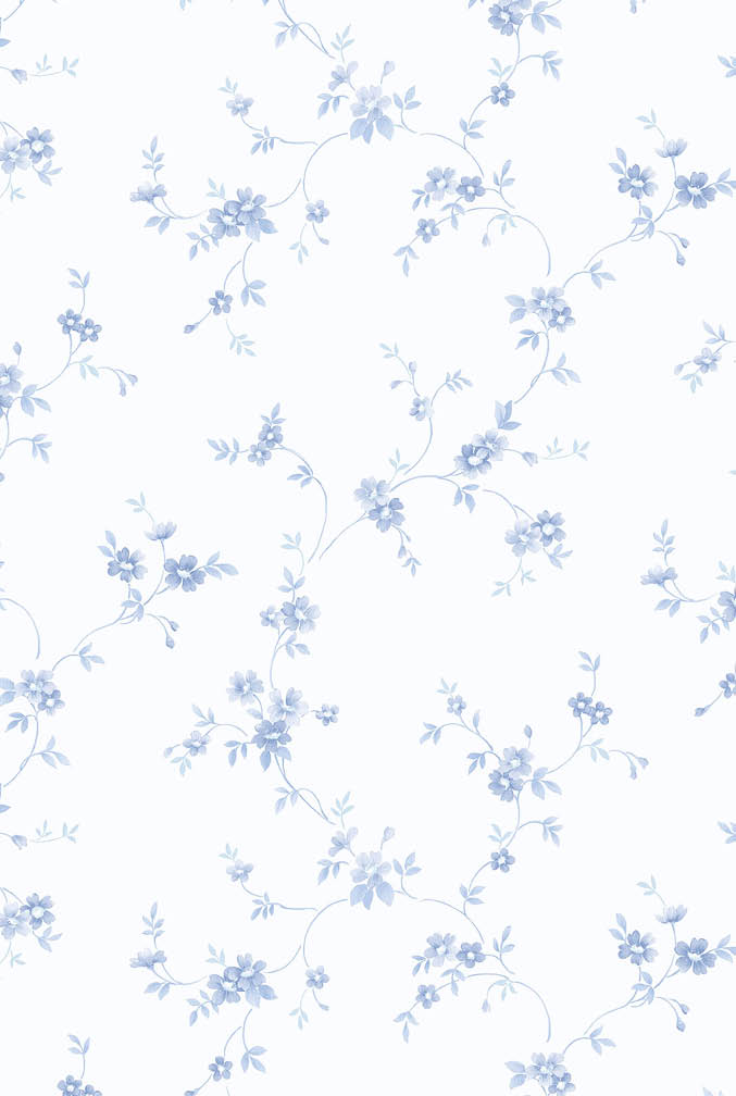 blue floral wallpaper