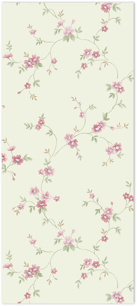 yellow and pink floral trail wallpaper