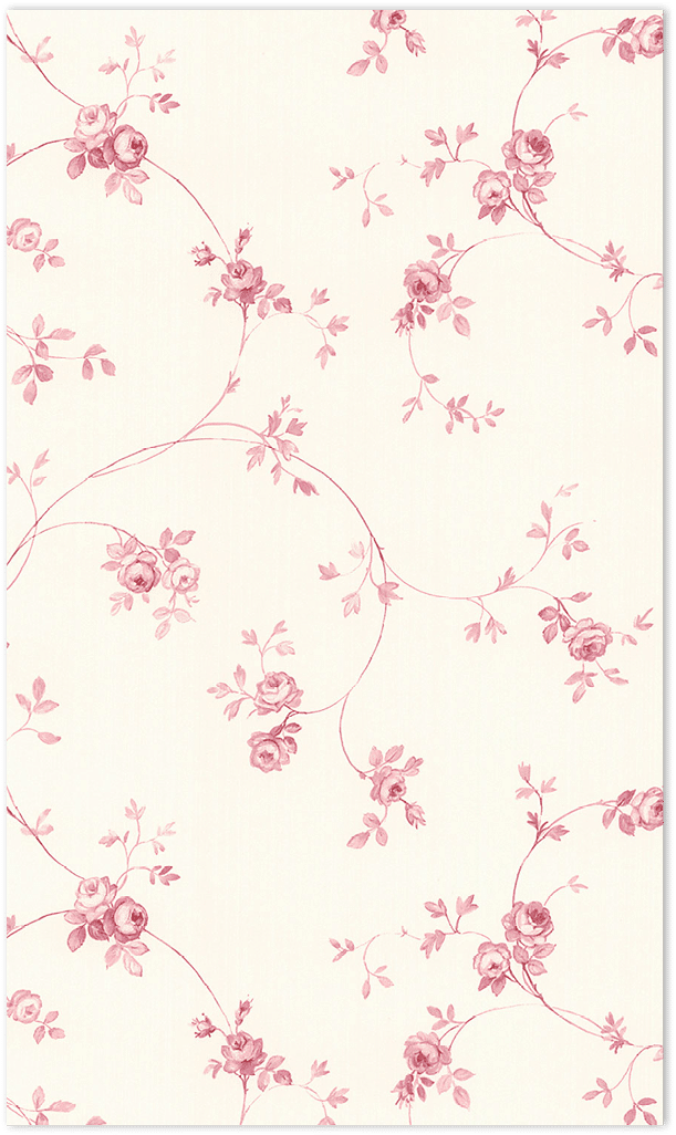red and beige floral trail wallpaper