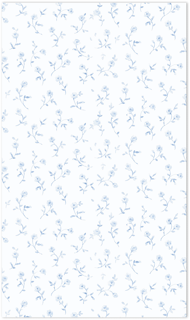 blue rose meadow floral wallpaper