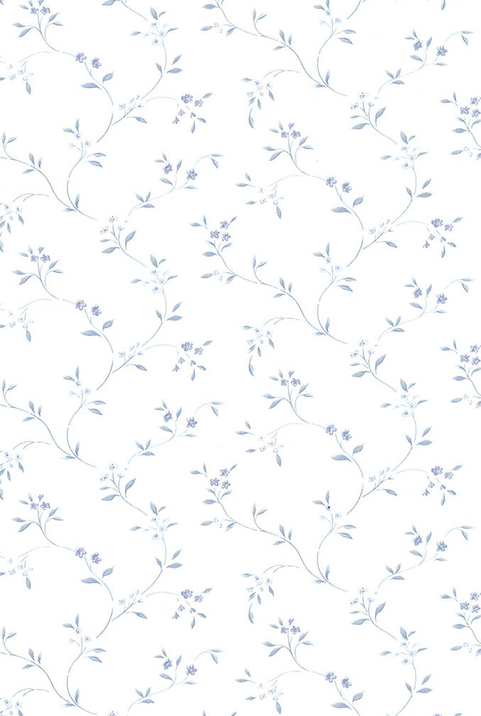 blue mini floral trail wallpaper