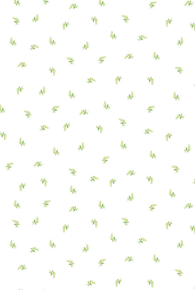 Green mini leaves on white background wallpaper