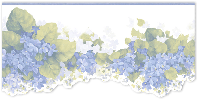 blue hyacinth floral wallpaper border 