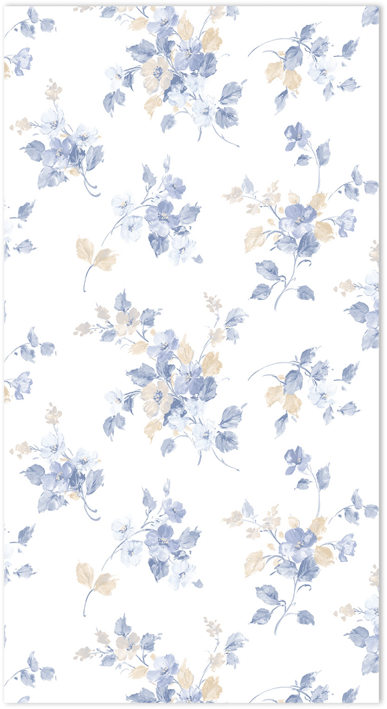 blue beige and white floral allover wallpaper