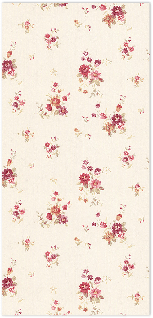 red and beige floral wallpaper