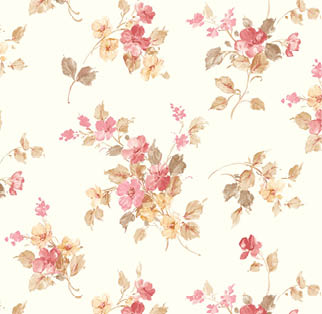 beige red and taupe floral allover wallpaper