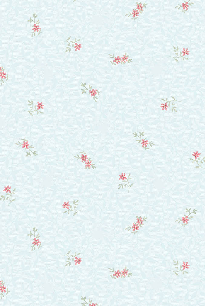 aqua and red floral wallpaper