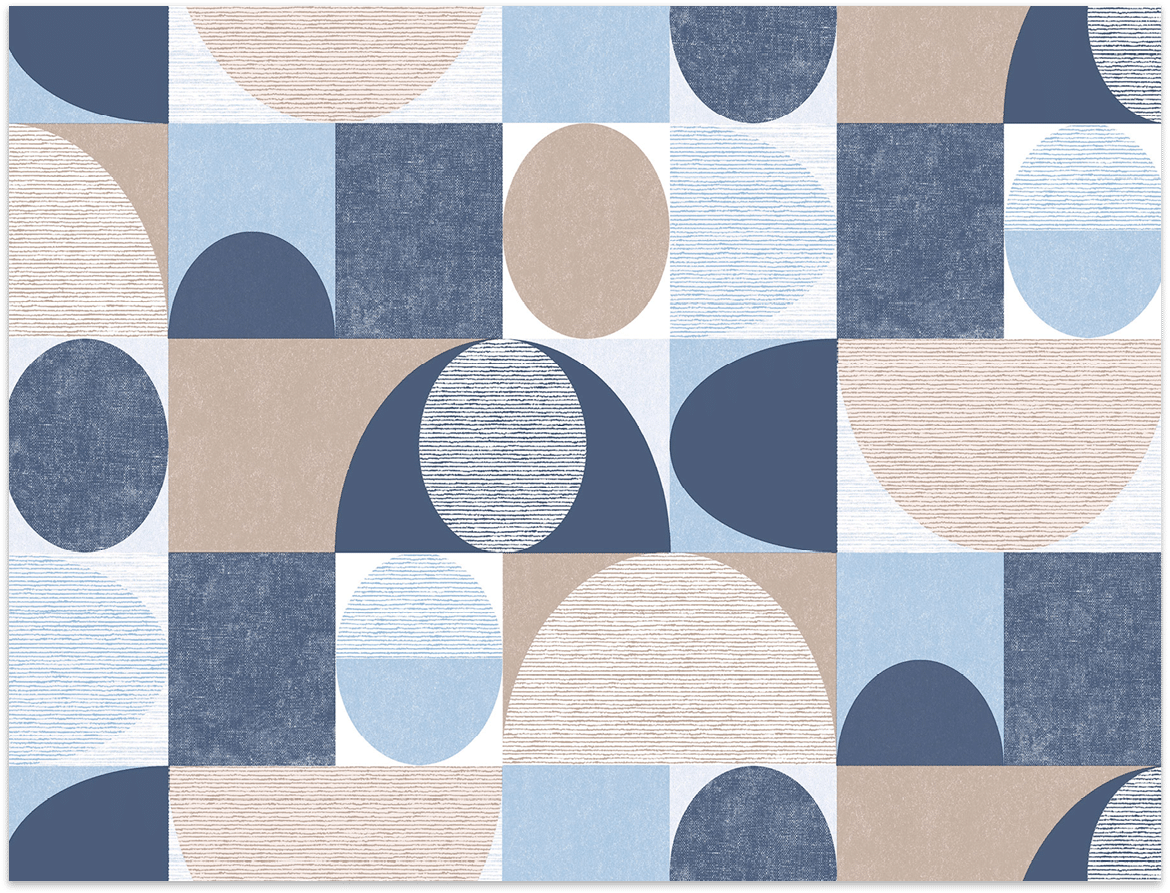 Navy, blue and beige textured geo dome wallpaper