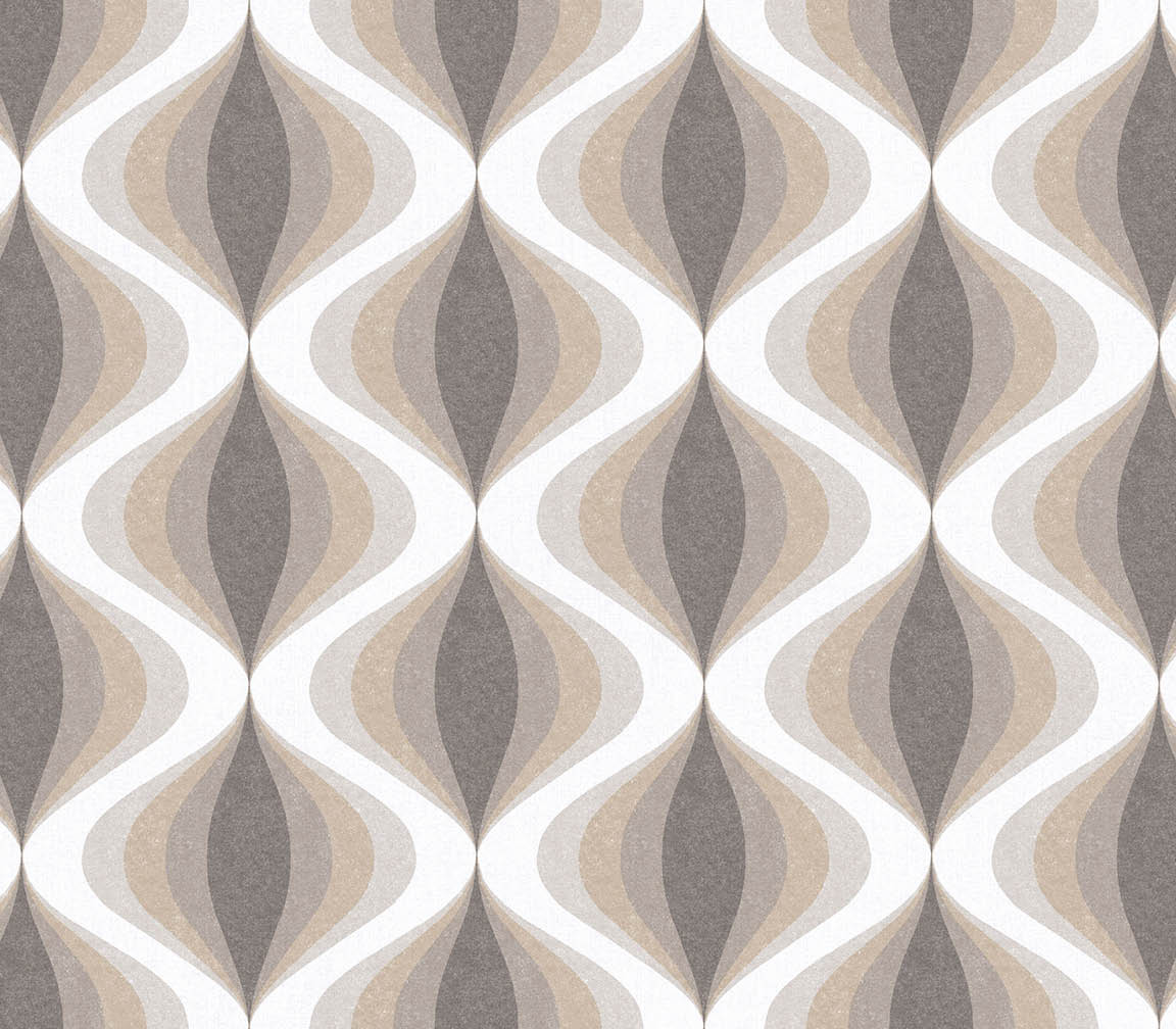 Beige and brown textured turbine twist wallpaper