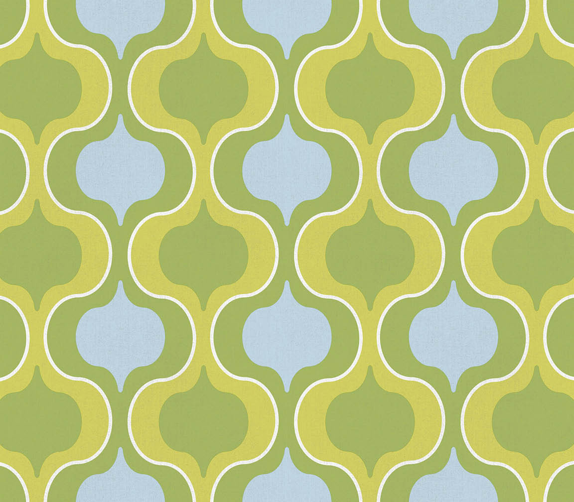 Green and blue textured geometric squeeze wallpaper